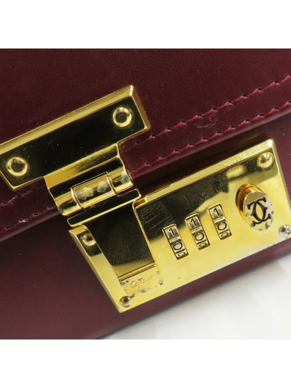 Cartier Flight Case Vintage Burgundy Leather Large Handbag